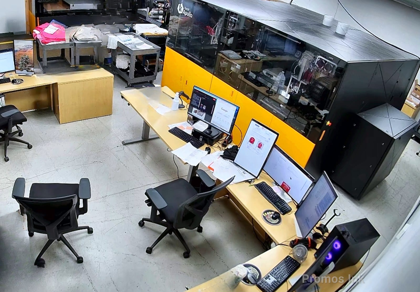 Kornit Apollo direct-to-garment production system in Promos Ink's digital print room